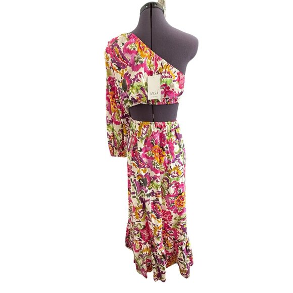 Misa Los Angeles Mahika One-Shoulder Floral Cotton Maxi Dress Size M - Picture 5 of 11